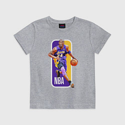Футболка хлопковая детская NBA Kobe Bryant, цвет: меланж