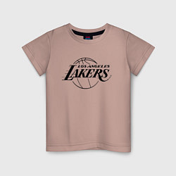 Футболка хлопковая детская LA LAKERS, цвет: пыльно-розовый