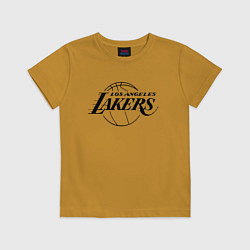 Футболка хлопковая детская LA LAKERS, цвет: горчичный
