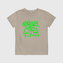 Футболка хлопковая детская GROVE STREET 4 LIFE, цвет: миндальный