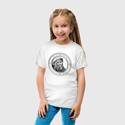 Футболка хлопковая детская Гагарин Восток 1, цвет: белый — фото 2