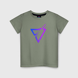 Футболка хлопковая детская Liquid Triangle, цвет: авокадо