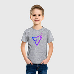 Футболка хлопковая детская Liquid Triangle, цвет: меланж — фото 2