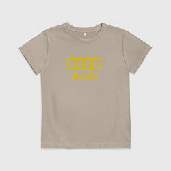 Футболка хлопковая детская Audi GOLD, цвет: миндальный