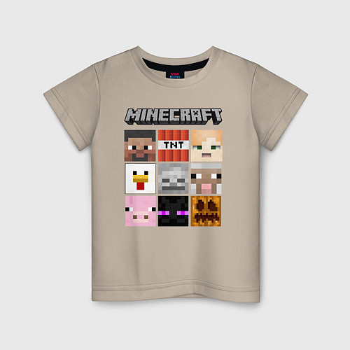 Детская футболка MINECRAFT / Миндальный – фото 1