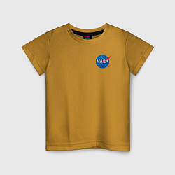 Футболка хлопковая детская NASA, цвет: горчичный