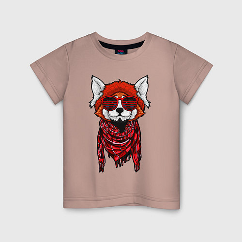 Детская футболка Красная панда / Пыльно-розовый – фото 1