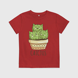 Футболка хлопковая детская Catctus, цвет: красный