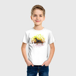 Футболка хлопковая детская Доберман, цвет: белый — фото 2