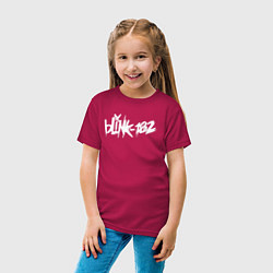 Футболка хлопковая детская Blink 182, цвет: маджента — фото 2