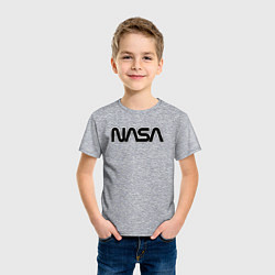 Футболка хлопковая детская NASA, цвет: меланж — фото 2