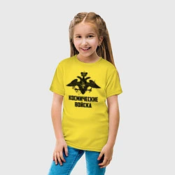 Футболка хлопковая детская Космические войска, цвет: желтый — фото 2