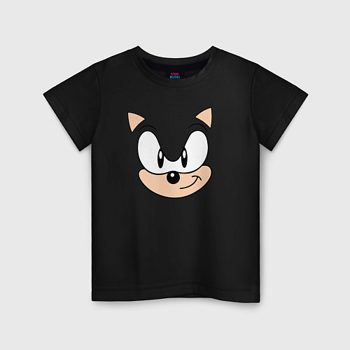 Детская футболка Sonic лицо / Черный – фото 1