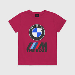 Футболка хлопковая детская BMW BOSS, цвет: маджента