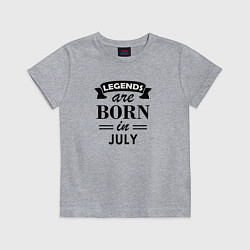 Футболка хлопковая детская Legends are born in july, цвет: меланж