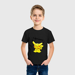 Футболка хлопковая детская PIKACHU, цвет: черный — фото 2