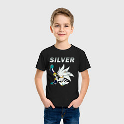 Футболка хлопковая детская SONIC Silver, цвет: черный — фото 2