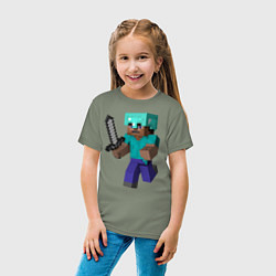 Футболка хлопковая детская Майнкрафт, цвет: авокадо — фото 2