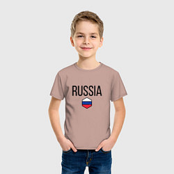 Футболка хлопковая детская Россия, цвет: пыльно-розовый — фото 2
