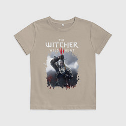 Футболка хлопковая детская ВЕДЬМАК, цвет: миндальный