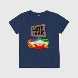 Футболка хлопковая детская ЮЖНЫЙ ПАРК, цвет: тёмно-синий