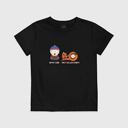 Футболка хлопковая детская South Park Они убили Кенни, цвет: черный