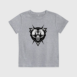 Футболка хлопковая детская Медведь, цвет: меланж