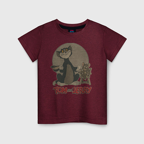Детская футболка Tom & Jerry / Меланж-бордовый – фото 1
