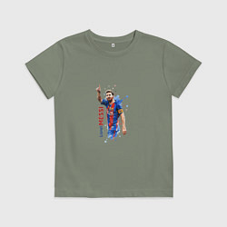 Футболка хлопковая детская Месси, цвет: авокадо