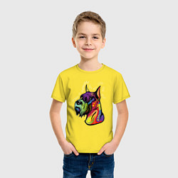Футболка хлопковая детская Берегись шнауцеров!, цвет: желтый — фото 2