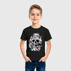 Футболка хлопковая детская Skull, цвет: черный — фото 2