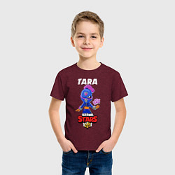 Футболка хлопковая детская BRAWL STARS TARA, цвет: меланж-бордовый — фото 2