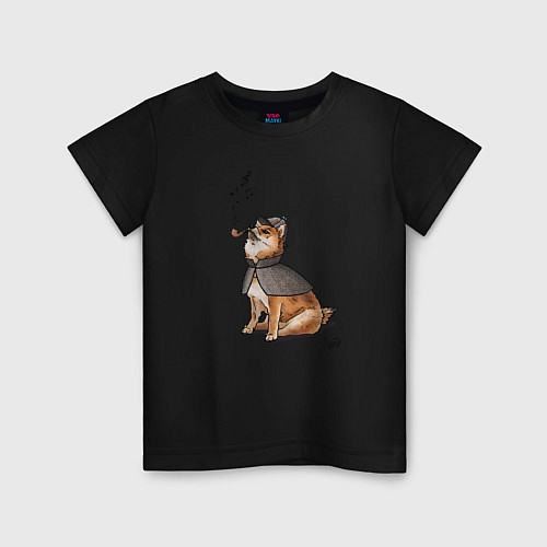 Детская футболка Шерлокс холмс собака / Черный – фото 1