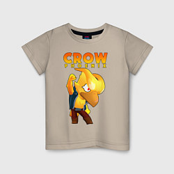 Футболка хлопковая детская BRAWL STARS CROW PHOENIX, цвет: миндальный