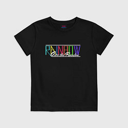 Футболка хлопковая детская Rainbow, цвет: черный
