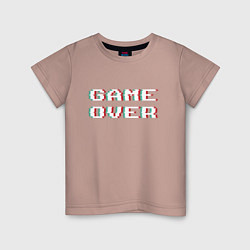 Футболка хлопковая детская Game Over, цвет: пыльно-розовый