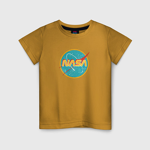 Детская футболка NASA винтажный логотип / Горчичный – фото 1