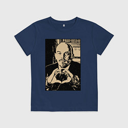 Футболка хлопковая детская Ленин Oko, цвет: тёмно-синий