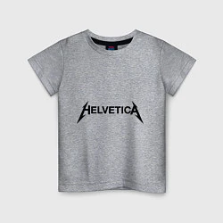 Футболка хлопковая детская Helvetica Metallica, цвет: меланж