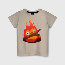 Футболка хлопковая детская Calcifer, цвет: миндальный