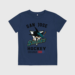 Футболка хлопковая детская SAN JOSE SHARKS, цвет: тёмно-синий