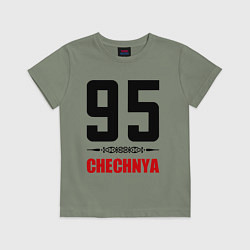 Футболка хлопковая детская 95 Chechnya, цвет: авокадо
