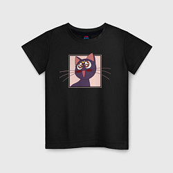 Футболка хлопковая детская Luna, Sailor Moon, цвет: черный