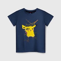 Футболка хлопковая детская Pikachu, цвет: тёмно-синий
