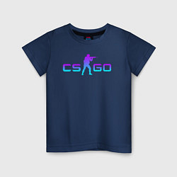 Футболка хлопковая детская CS GO NEON, цвет: тёмно-синий