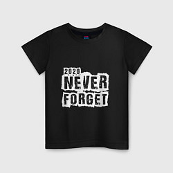 Футболка хлопковая детская Never forget, цвет: черный