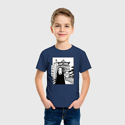 Футболка хлопковая детская No-Face Spirited Away Ghibli, цвет: тёмно-синий — фото 2