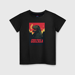Футболка хлопковая детская Godzilla, цвет: черный
