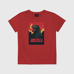 Футболка хлопковая детская Godzilla, цвет: красный