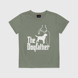 Футболка хлопковая детская The Dogfather - пародия, цвет: авокадо